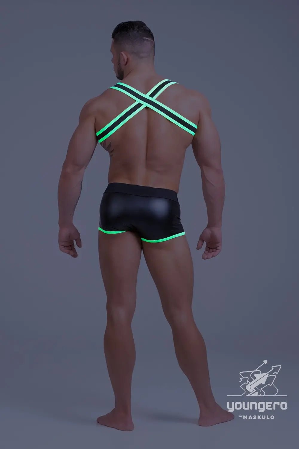 Youngero. Bulldog Elastic Harness. Green Neon - Maskulo - MHR144-Y1 - Maskulo EU Global Online Store