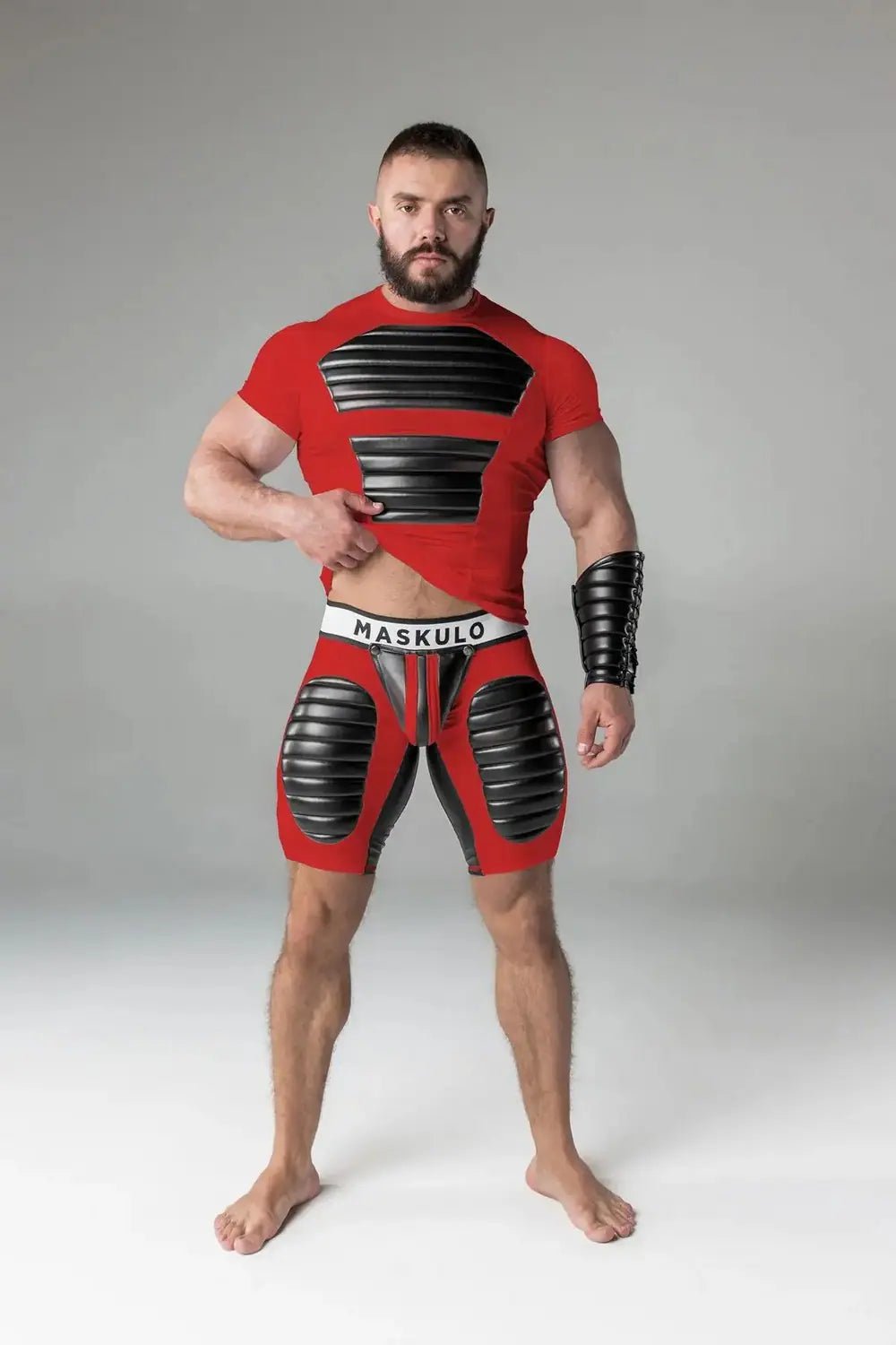 Armored. T-Shirt. Front Pads. Red - Maskulo - MTS116-Y1 - Maskulo EU Global Online Store