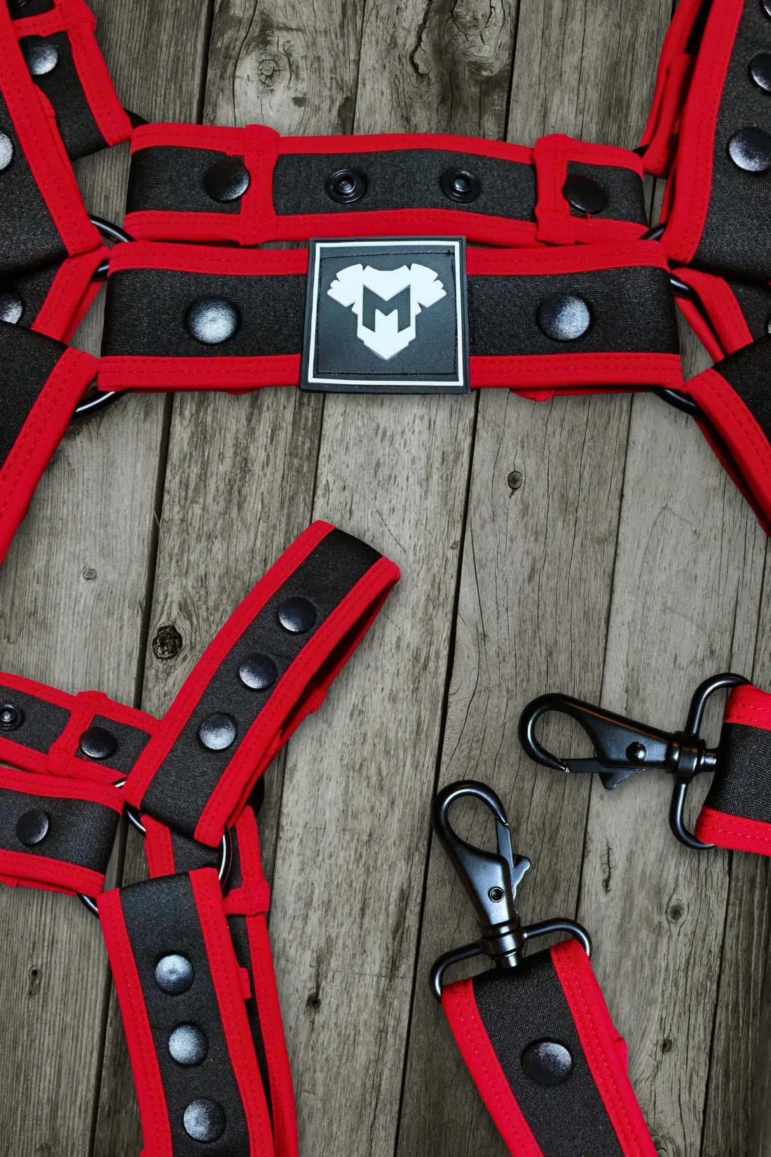 Riven Hexguard. Neoprene Body Harness. Black + Red - Maskulo - MHR191 - YX - Maskulo Global (EU) Store