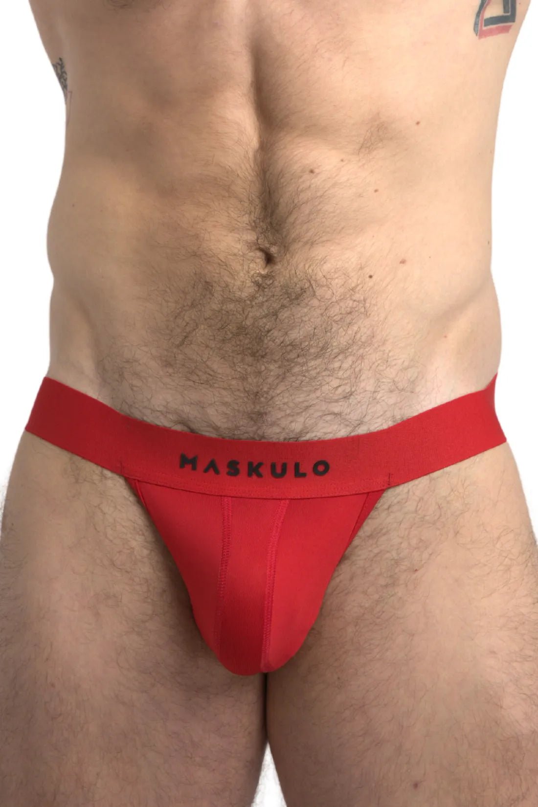 Red microfiber jockstrap from Maskulo Global (EU) online store, shown in image position 5 (MJS106-Y4).