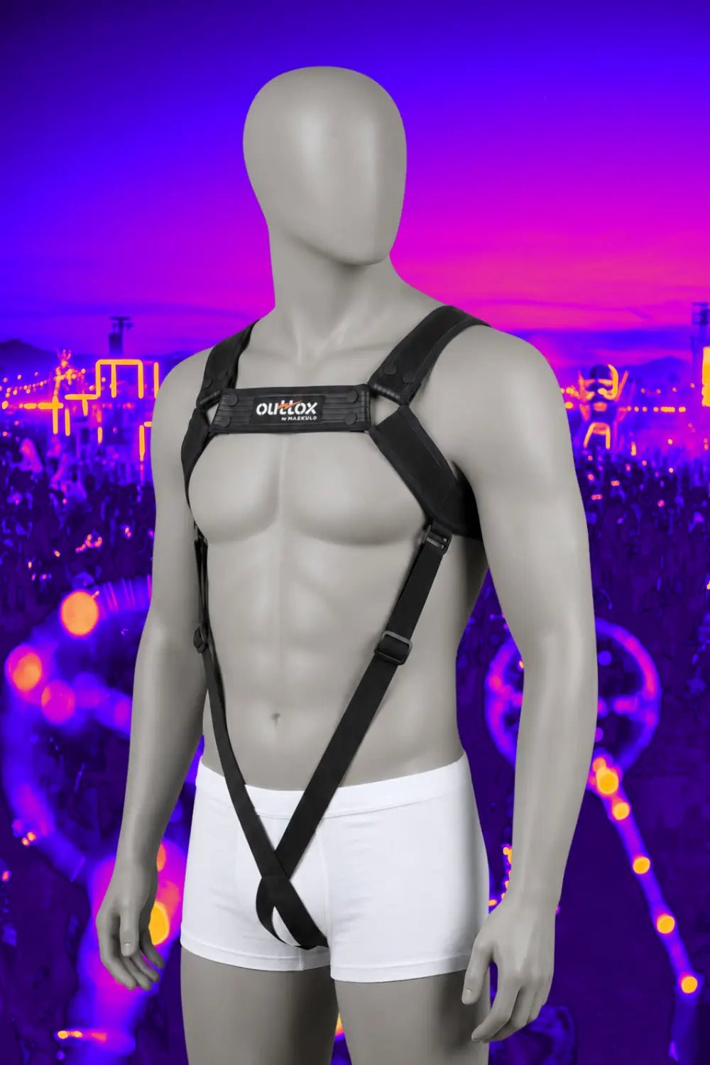 Outtox Body Harness with Snaps. Black - Outtox - XHR120-Y1- Maskulo EU Global Online Store