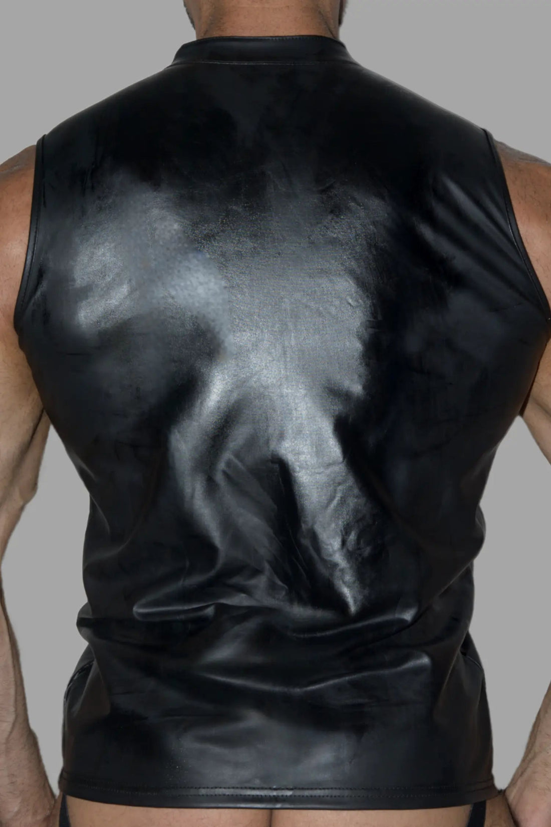 Rod Steelbod Sleeveless Top. Black PU Leather - Maskulo - MTP176 - Y1 - Maskulo EU Global Online Store