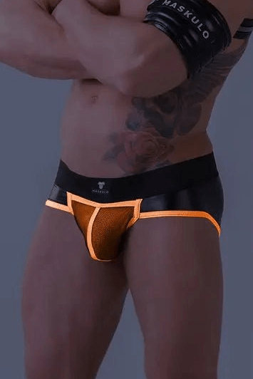 Youngero. Briefs. Mesh Codpiece. Regular Rear. Orange Neon - Maskulo - MBR154-Y1 - Maskulo EU Global Online Store