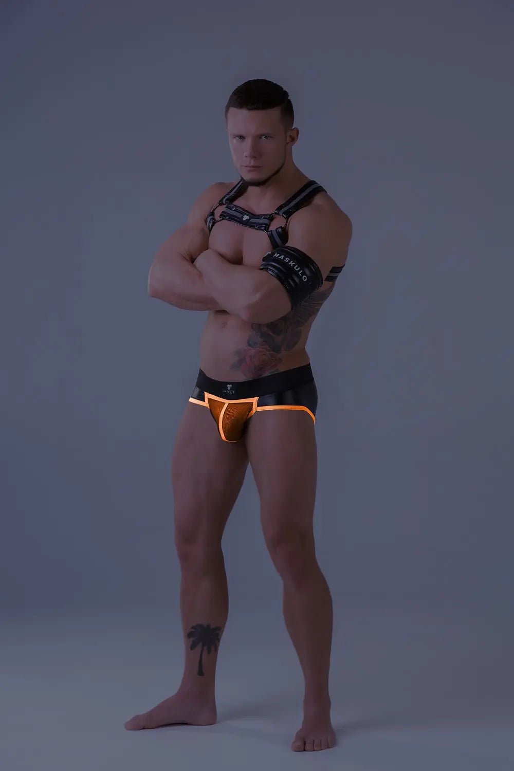 Youngero. Briefs. Mesh Codpiece. Regular Rear. Orange Neon - Maskulo - MBR154-Y1 - Maskulo EU Global Online Store