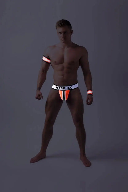 Youngero. Jockstrap with detachable codpiece. Orange Neon - Maskulo - MJS179-Y1 - Maskulo EU Global Online Store