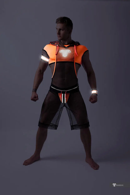 Youngero. Jockstrap with detachable codpiece. Orange Neon - Maskulo - MJS179-Y1 - Maskulo EU Global Online Store